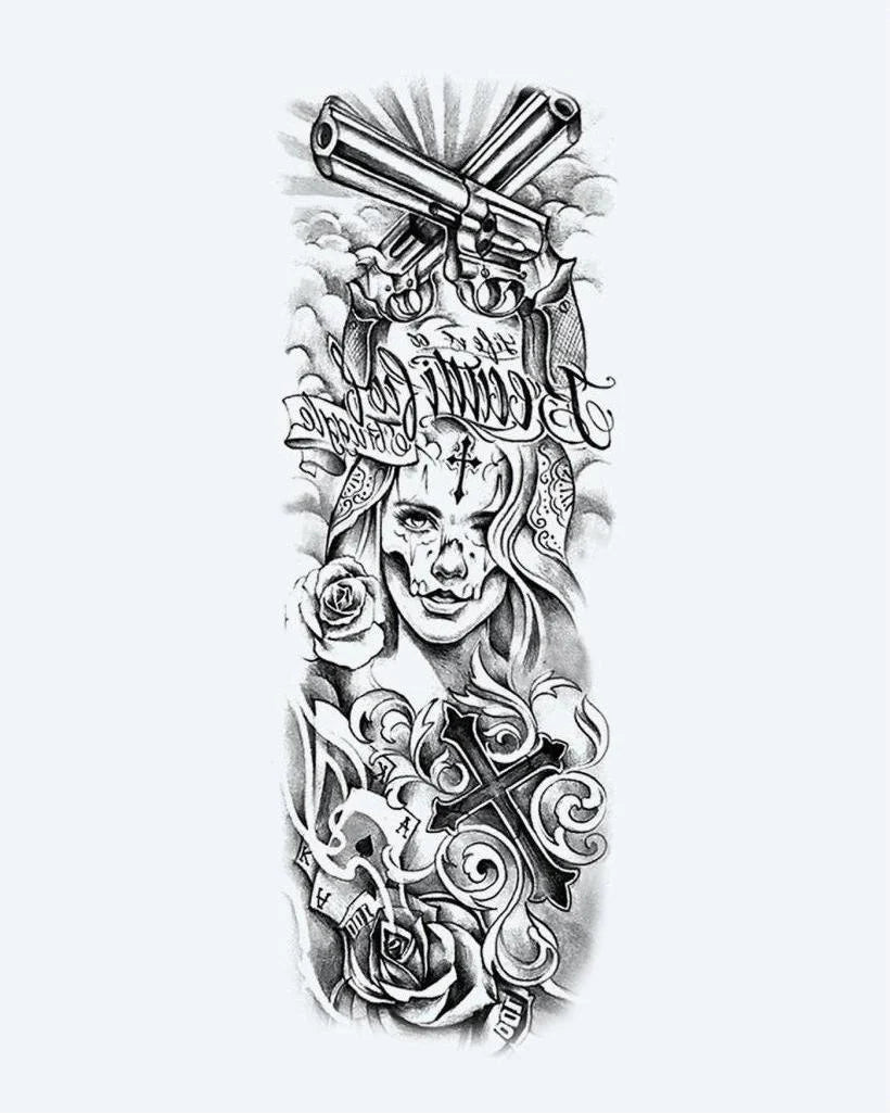 Chicano Woman & Revolvers