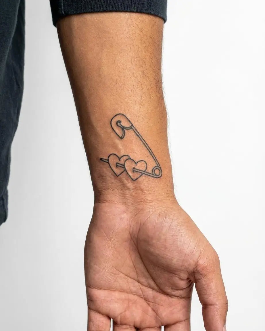 Safety Pin & Hearts