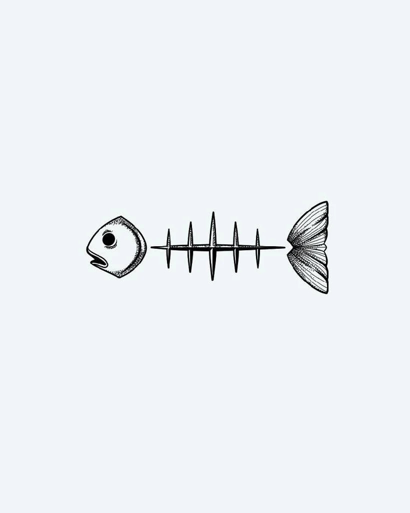 Minimalist Fish Skeleton