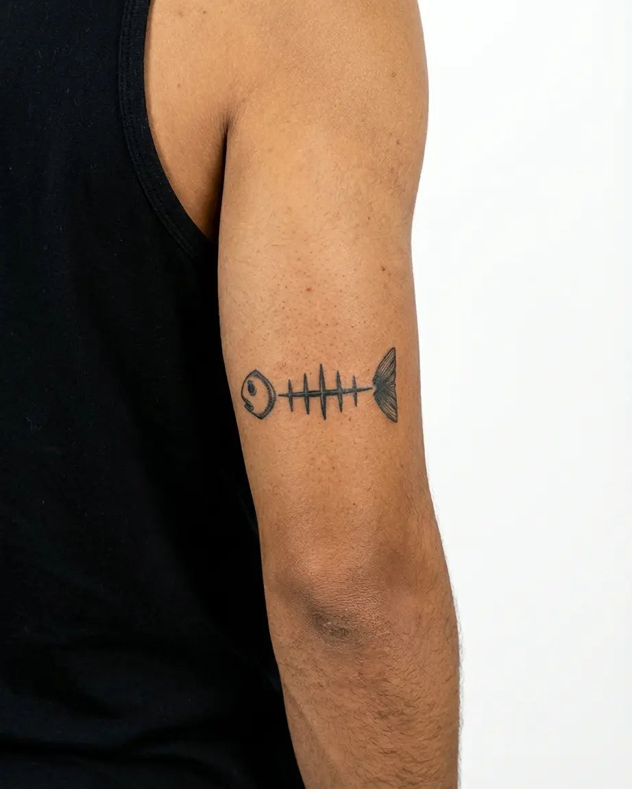 Minimalist Fish Skeleton