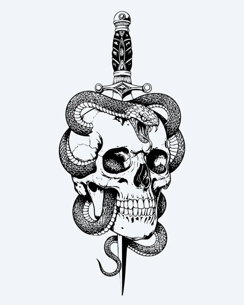 Skull, Snake & Dagger