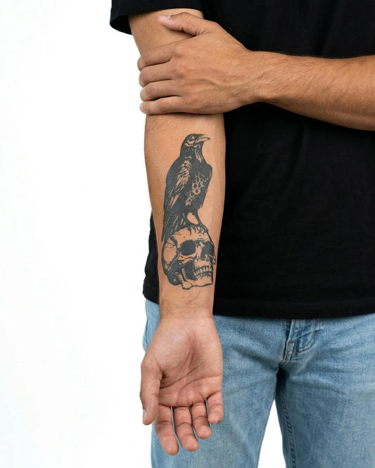 Raven on Skull