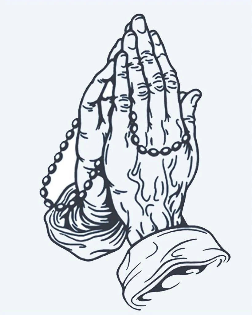 Praying Hands with Rosary