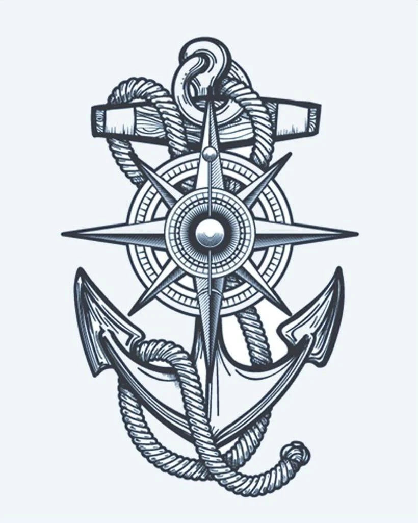 Anchor & Compass Rose