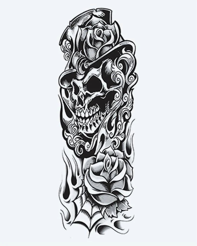 Skull in Top Hat & Roses