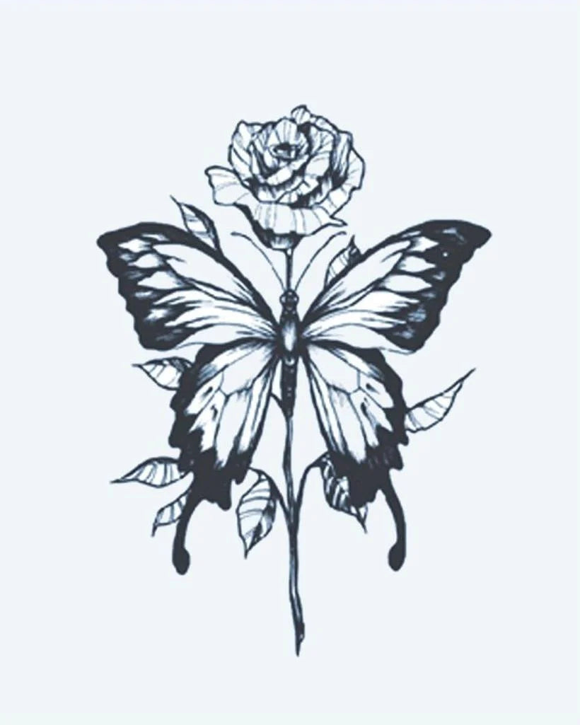 Rose & Butterfly