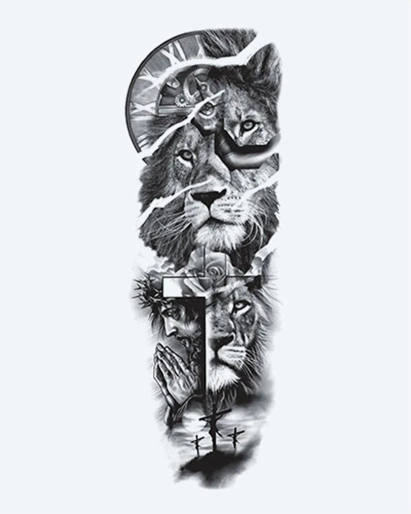 Lion, Cross & Praying Hands