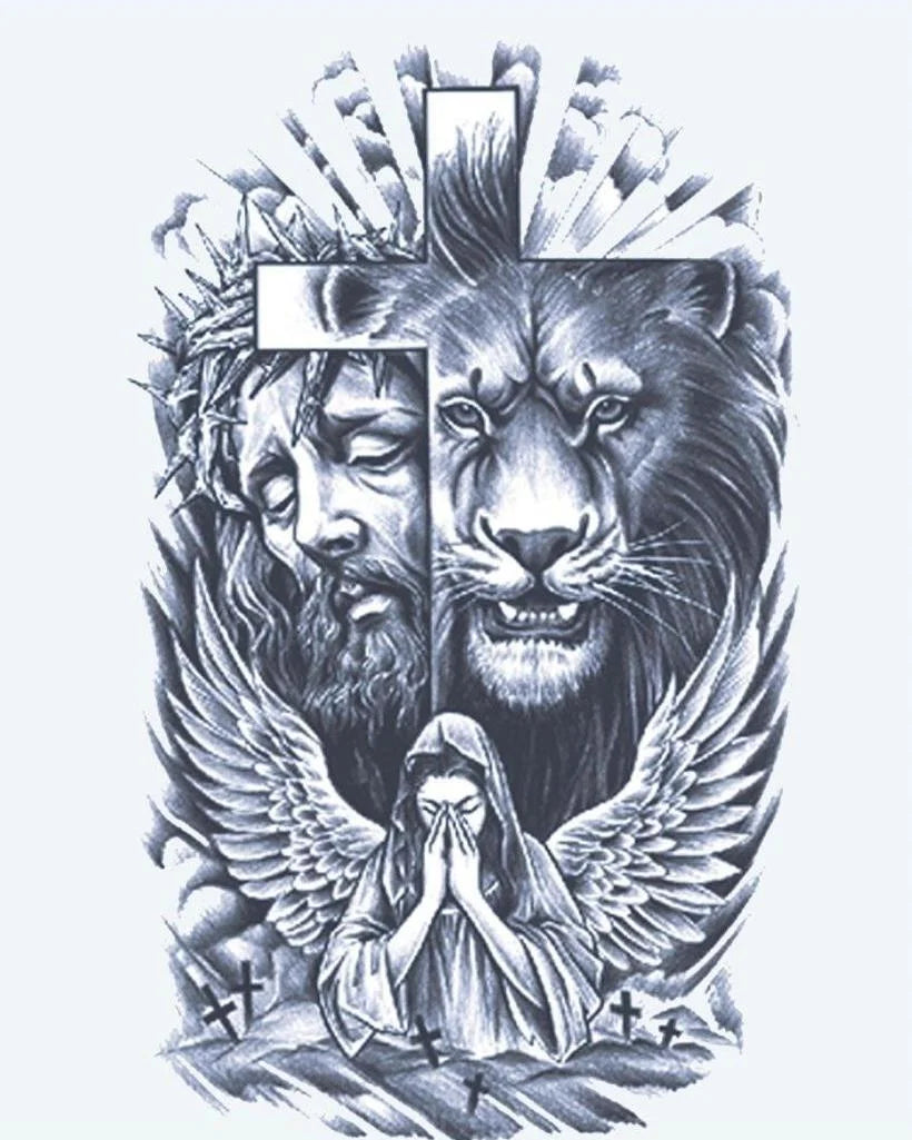 Faith: Lion, Cross & Angel