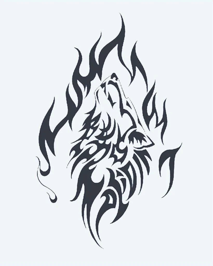 Tribal Howling Wolf
