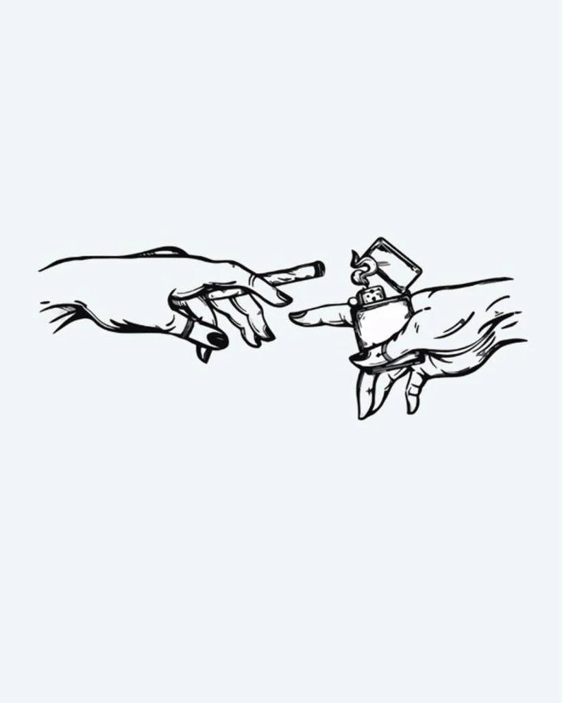 Hands with Lighter & Cigarette