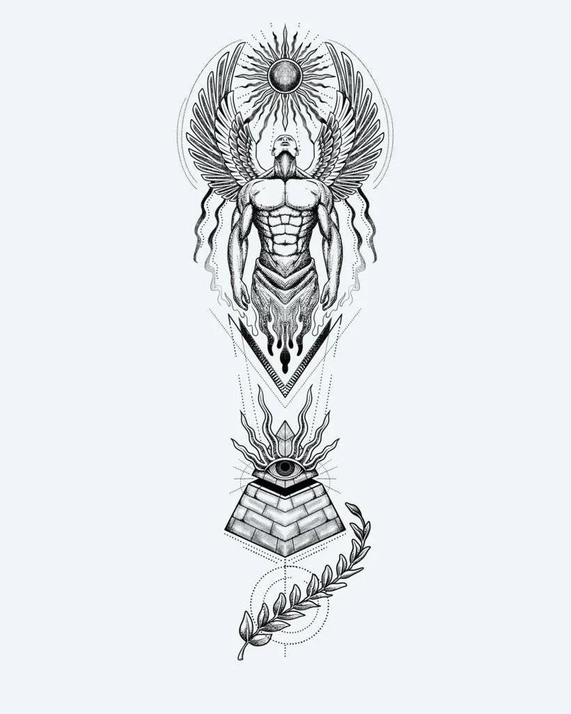 Egyptian Guardian Angel & Pyramid