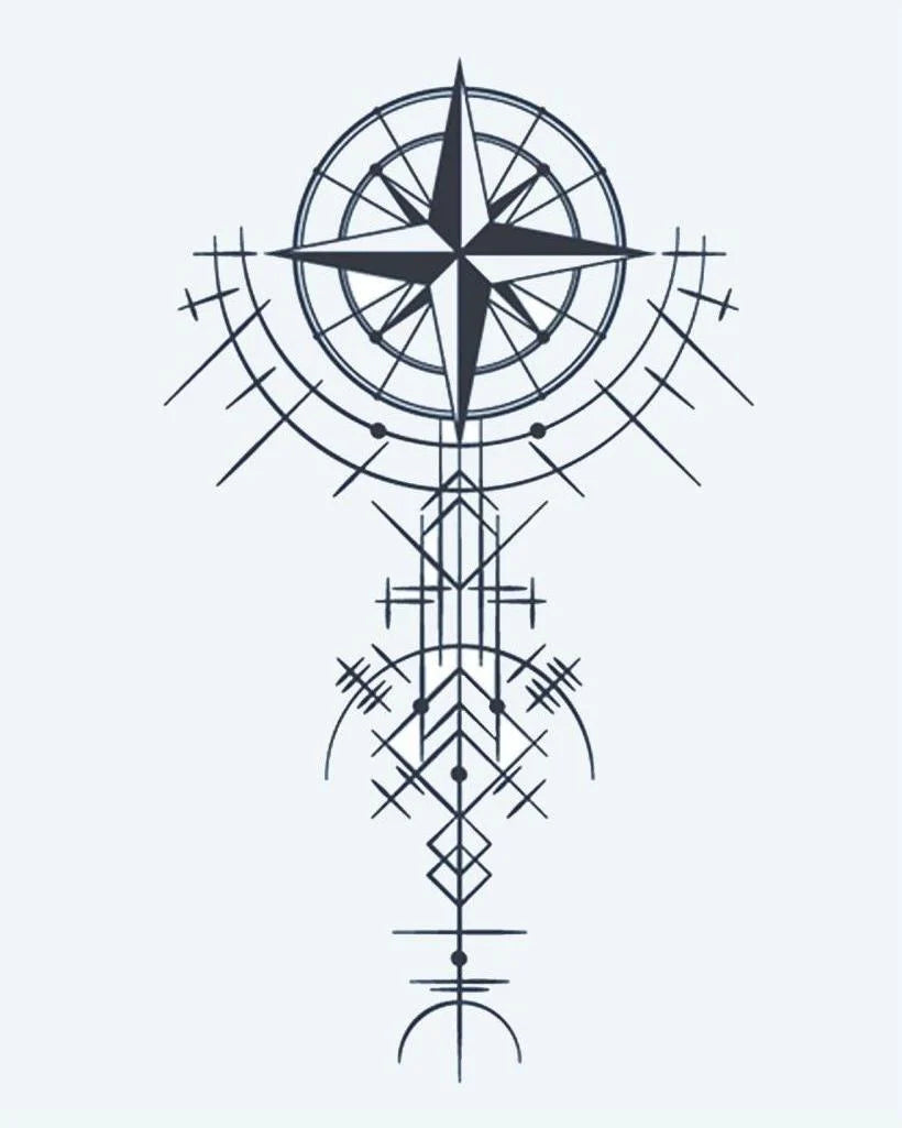 Geometric Compass Rose