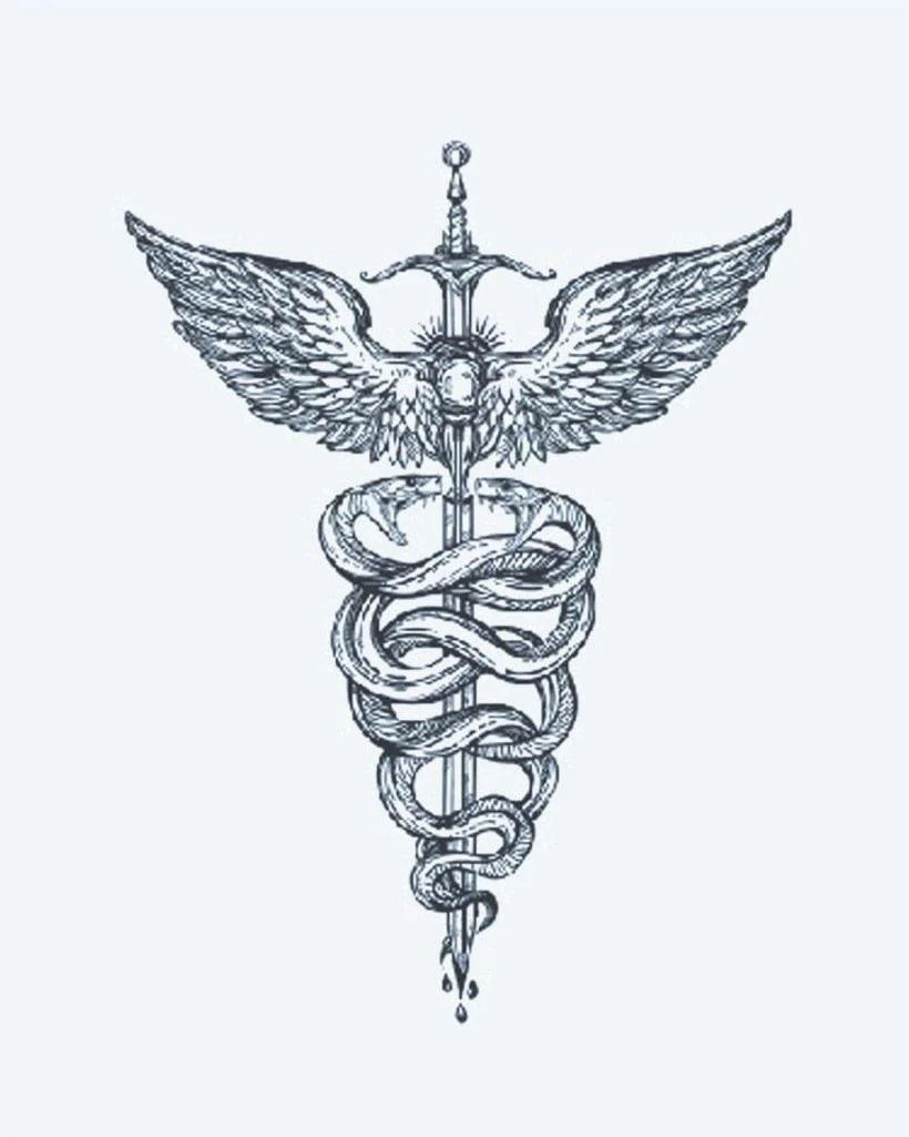 Caduceus Serpents & Sword