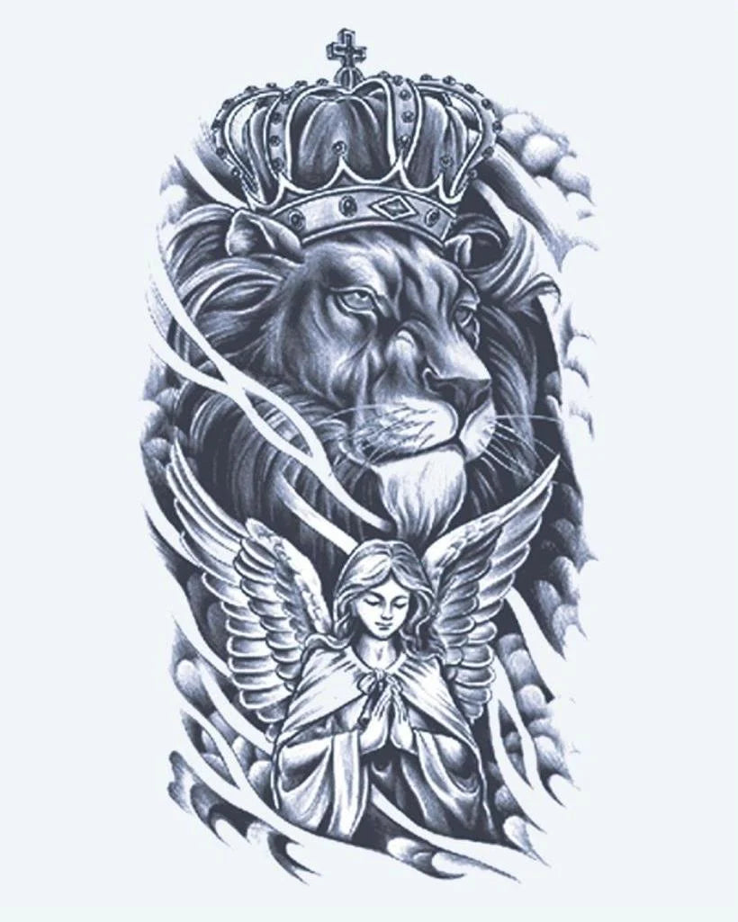 Crowned Lion & Angel