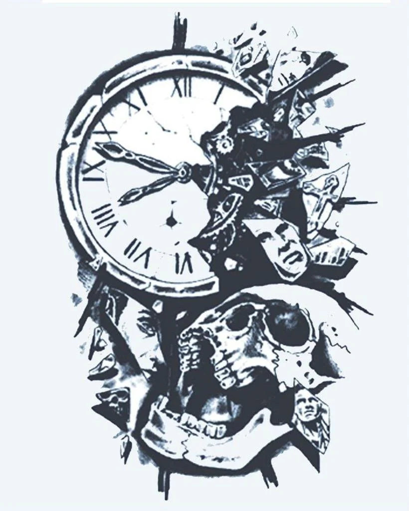 Shattered Clock & Skull
